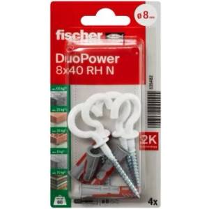 FISHER ДЮБЕЛ fischer 535482 duopower ф8х40мм С ВИНТ rh ОТВОРЕНА КУКА 4бр (535482)