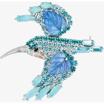 Preciosa Bižuterní brož Kingfisher ledňáček s českým křišťálem Preciosa 2366 70