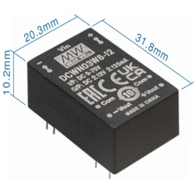 Mean Well DCWN03W8-12 Měnič DC/DC modulový 3W 12V