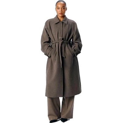 OBJECT Палто Object Emma coat - Brown / Grey (Morel)