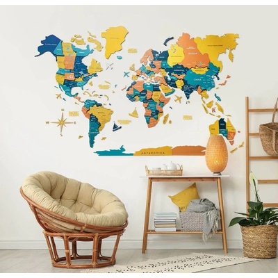 Enjoy the Wood 3D nástěnná dřevěná mapa World Map Indie Prime M