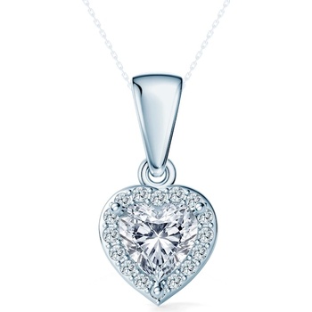 SAVICKI Висулка This is Love: бяло злато, лабораторни диаманти с шлифовка "сърце