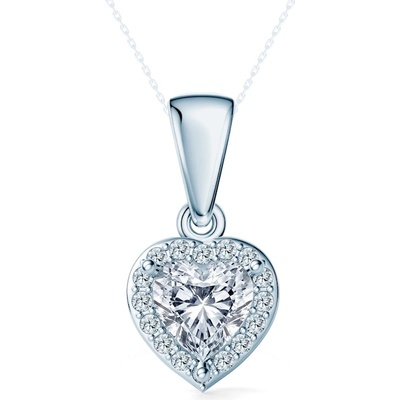 SAVICKI Висулка This is Love: бяло злато, лабораторни диаманти с шлифовка "сърце