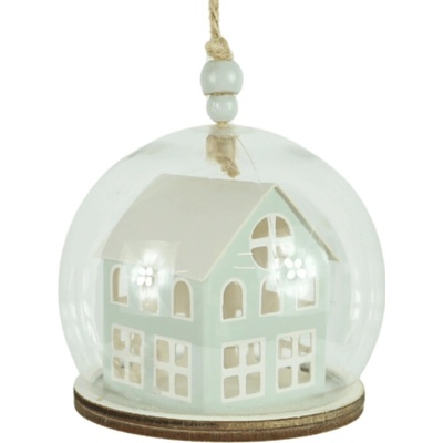 Textilomanie Vánoční ozdoba TINNY HOUSE 8 cm, světle zelná