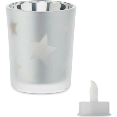 LED čajová sviečka, sivá Matt Silver