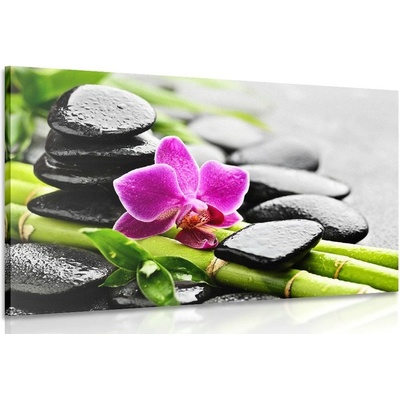 Obraz Spa zátišie s fialovou orchideou