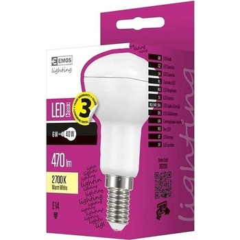 Emos LED žiarovka Classic R50 6W E14 teplá biela