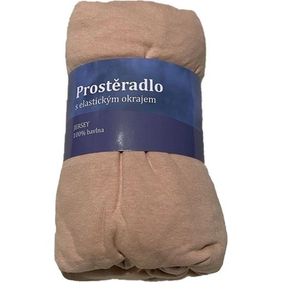 Jerry Fabrics Prostěradlo Jersey Béžové Bavlna 90x200