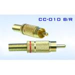 Royal Конектор Royal F-841 GOLD Black, чинч RCA(м), за монтаж към кабел, метален, позлатен с черна ивица