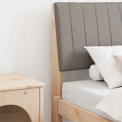 vidaXL Тапицирана табла Таупе 90 cm Солидно борово дърво (879417)