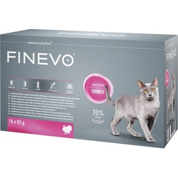 Finevo pro kočky Sensitive Cat krůtí 16 x 85 g