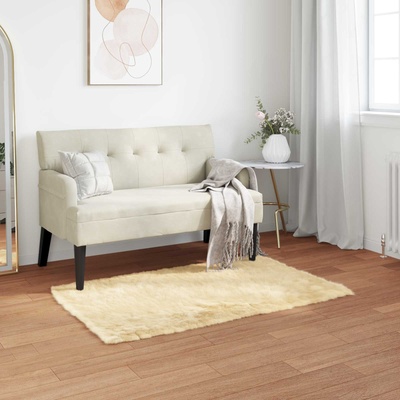 vidaXL Изкуствена овча килим TAFALLA Кремаво 60 x 110 cm Полиестер (42021499)