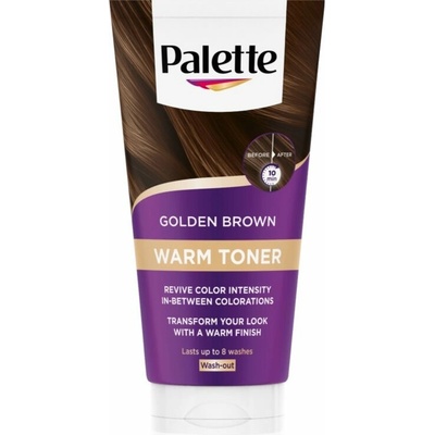 Schwarzkopf Palette Warm Toner maska pre teplé odtiene hnedých vlasov odtieň Golden Brown 150 ml