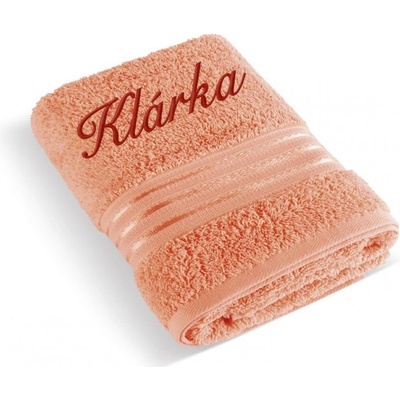 Povlečení Plus komfortní osuška se jménem 70 x 140 cm Linie lososová