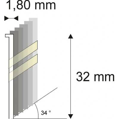 Truhlářské Brady šikmé 34° Narex 15G-DA/32 - 1,80 x 32 mm - 4.000 ks