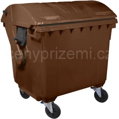 Plastik Gogič Plastový kontejner 1 100 l hnědý kulaté víko