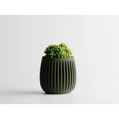 Кашпа Columna Голяма, 142x142xH140мм- Тъмнозелен Мат