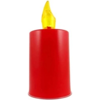 Maják Svíce hřbitovní LED červená se žlutým plamínkem