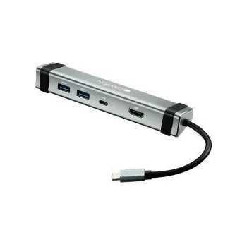 CANYON USB Хъб 4-in-1 Canyon, Multiport, 1 x Type C (male) + 1 x Type C (female) + 2 x USB3.0 + 1 x HDMI, CNS-TDS03DG