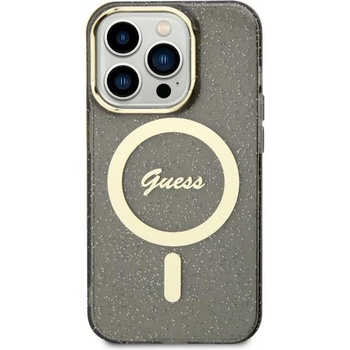 GUESS Кейс Guess GUHMN61HCMCGK за iPhone 11 / Xr 6.1"", черен / черен, твърд, Glitter Gold MagSafe (GUE002926-0)