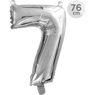 Balón narodeninový 76 cm číslo 7 strieborný