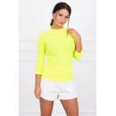 Tričko s ozdobnými gombíkmi MI5197 Neónovo žltá