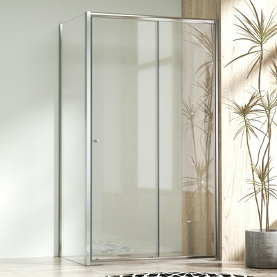 WellMall NICOL COMBI Chrom 100x80 čiré Sprchový kout s posuvnými dveřmi 8595703839085