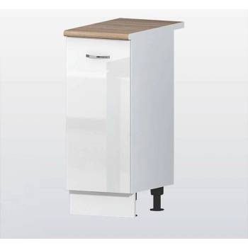 Голд - Аполо Долен кухненски шкаф с 1 врата и рафт Алис b61 35 см бял гланц