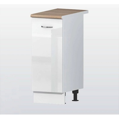 Голд - Аполо Долен кухненски шкаф с 1 врата и рафт Алис b61 35 см бял гланц