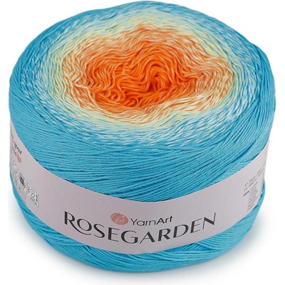 Bavlněná pletací příze Rosegarden 250 g Varianta: 24 (317) modrá azurová oranžová, Balení: 1 ks 49969/122018/293341