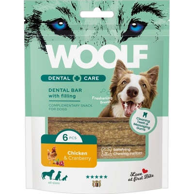 Dental Care WOOLF Bar with Chicken&Cranberry 108g/6ks