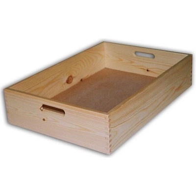 Biedrax Dřevěná bedna velká 60 x 40 x 13 cm přírodní Přírodní
