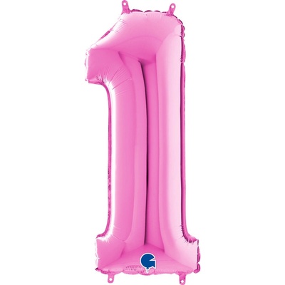 GRABO fóliový balónek ČÍSLICE FUCHSIA 1 66cm,26 nafukovací