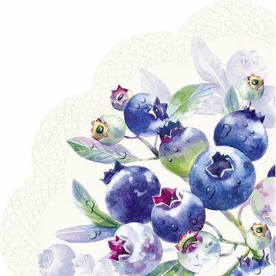 IHR Servítky kruhovéBlueberry 34 cm