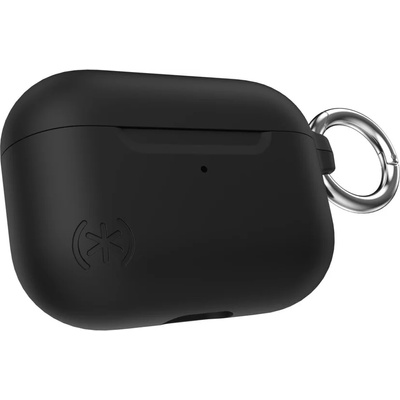 Speck Калъф за слушалки Speck Presidio W/Soft Touch Black, за Apple AirPods Pro, алуминиев, с карабинер, удароустойчив, антибактериално покритие Microban, черен (140773-1041)