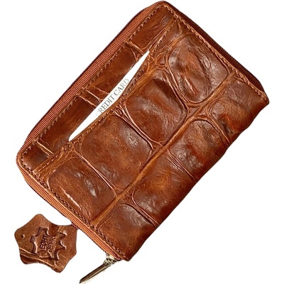 EURO FASHION4U střední peněženka na zip croco hnědá