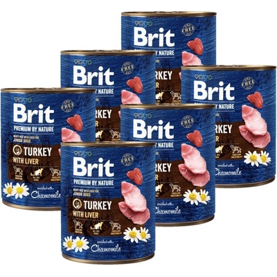 Brit Premium by Nature Adult Turkey with Liver 6 x 800 g