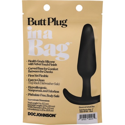 Doc Johnson in a Bag Butt Plug 5"/12 cm Black