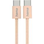 Hama Кабел за зареждане "Fabric", USB-C - USB-C, 1 m, Nylon, оранжев (HAMA-201727) - xtreme