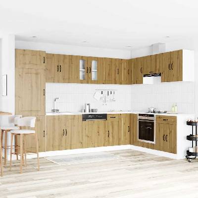 vidaXL Кухненски шкаф Kalmar Дъб 80 x 46 x 81, 5 см Инженерно дърво (3315010)