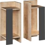 TopMebel Комплект нощни шкафчета Elos TopMebel от меламин в цвят дъб - антрацит 25x27x60cm