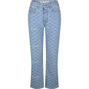OFF WHITE Дънки OFF WHITE Women's Monogram 90s Mid Rise Cotton Straight Leg Jeans - Light Blue