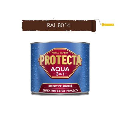 БОЯ ЗА МЕТАЛ protecta 3в1 aqua 500мл ral 8016 МАХАГОН (4006255)