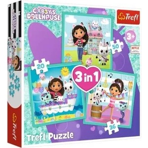 Trefl Trefl: Къщичка за кукли на Габи 3 в 1 пъзел - 20, 36, 50 части