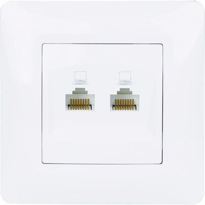 CB Elektro dátová 2xRJ45 biela (ETEK)