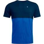 Ortovox Мъжко мериносово термобельо Ortovox 185 Rock'N'Wool Short Sleeve Merino base layer - Deep Ocean II (015-1352-1112)