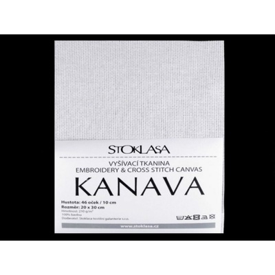 Vyšívací tkanina Kanava 20x30 cm 46 oček - ecru