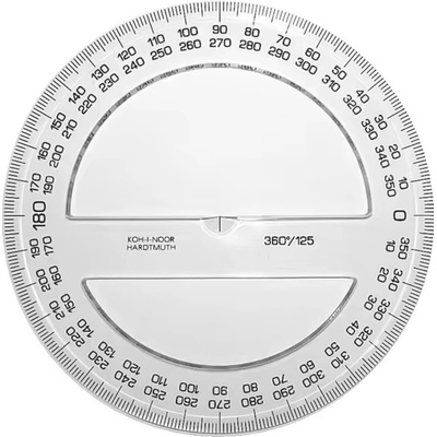 Úhloměr Koh-i-Noor 360/125 čirý – Zboží Živě