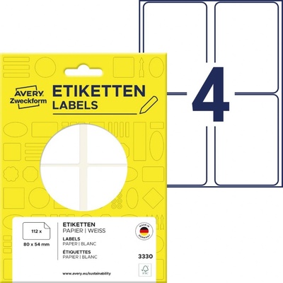 Avery Zweckform 3330 Etikety na ruční popis 80 x 54 mm 112 ks bílé