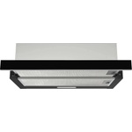 CROWN Абсорбатор Crown CT6040BK, за вграждане, телескопичен, енергиен клас B, 65W, въздухопоток 353 m3/h, 1 мотор, 2 степени на мощност, 2 алуминиеви филтъра, сив (CT6040BK)